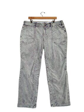 Pilcro Anthropologie The Wanderer Pants Women's 33 Blue Corduroy Straight Leg